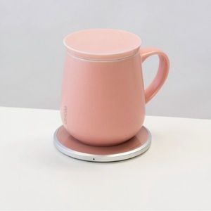 Like New Kopi Self Heating Mug Set Cupcake Pink Ceramic Phone Charger